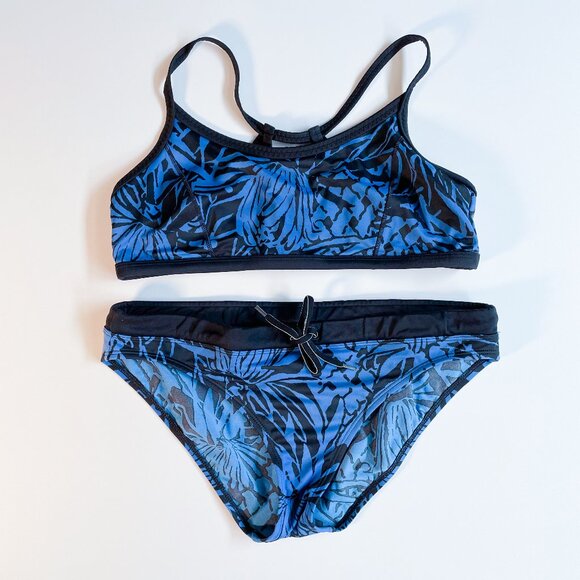 LL Bean Ladies Swimwear Bathing Suit 2 Piece 2 BeanSport Athletic Fit Size 10 12 - Picture 2 of 12